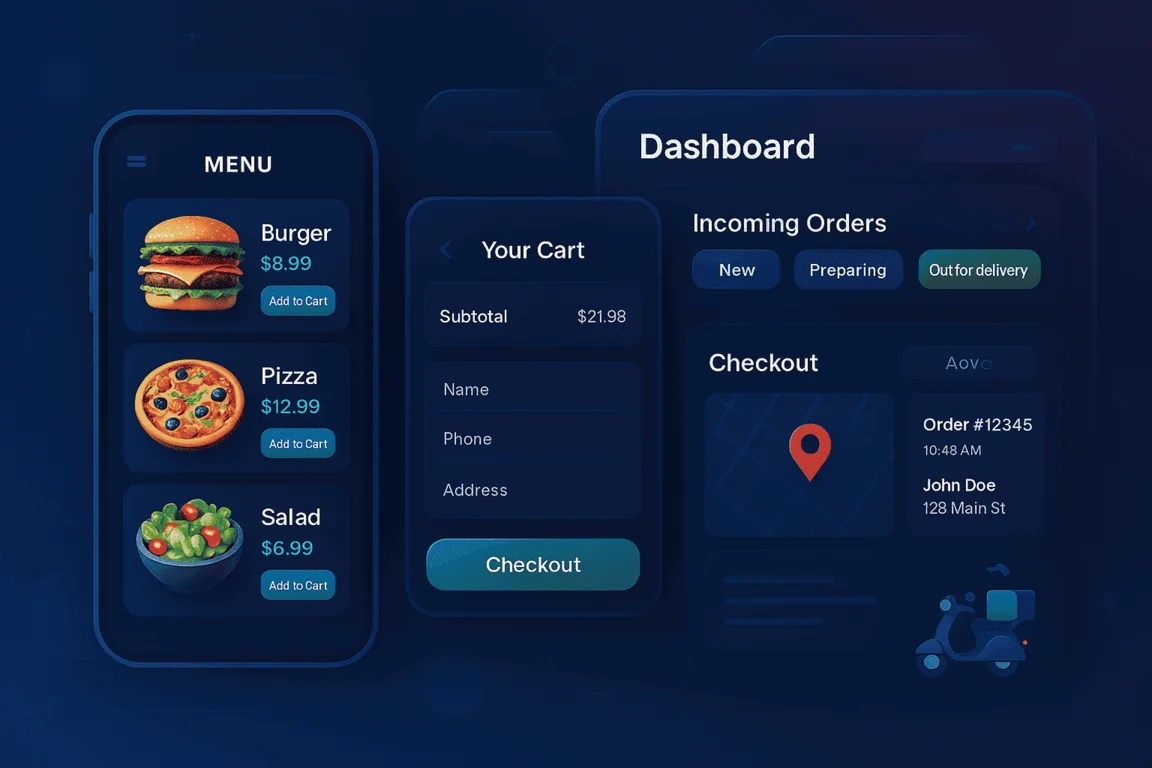 منيو مطعم مع نظام طلبات